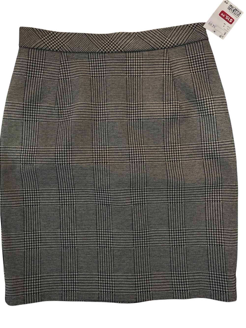 Black & White Glen Plaid Pencil Skirt